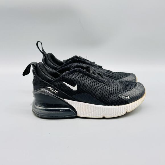 Nike Shoes Kids Boys 11c Black White Air Max 270 Mesh Running Athletic Sneakers - Picture 1 of 12
